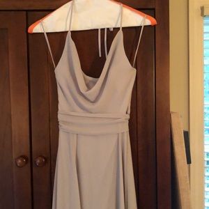 Amsale Long Dress, Dove Gray, Size 0